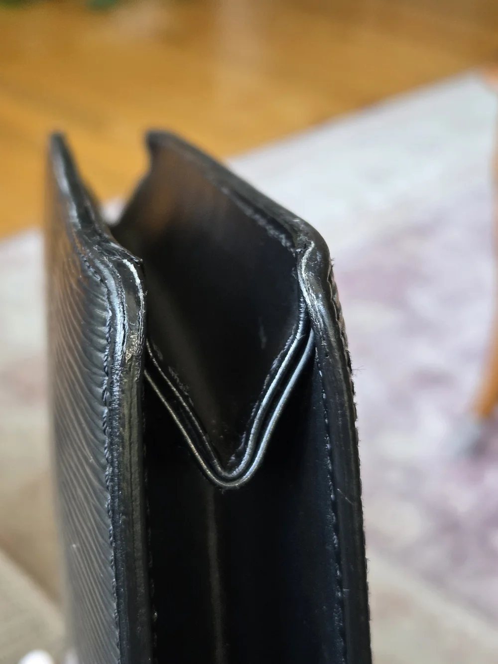 Louis Vuitton Black Epi Leather Clutch with Unbranded Gold-Tone With Black Chain